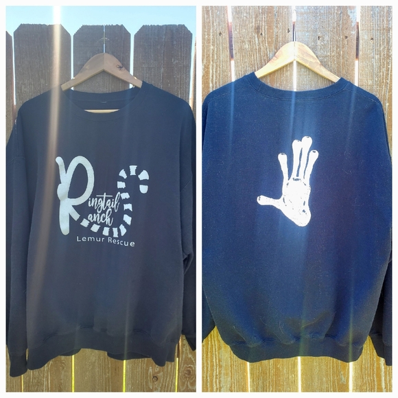 🐒 XL Black Crewneck Lemur Sweatshirt🧥 - Picture 1 of 16